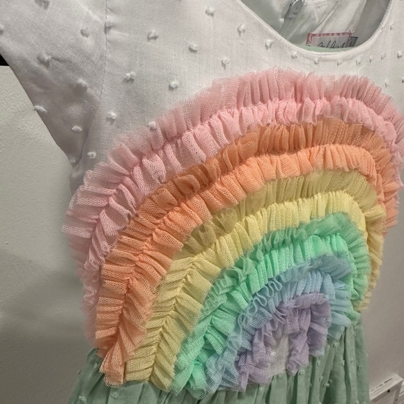 Girl August Cotton Dress Pastel Rainbow - Picture 4 of 10